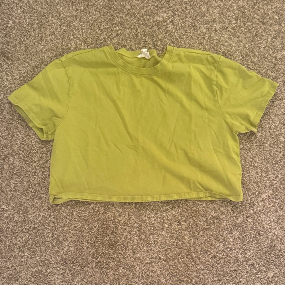 Trendy Olive Green Crop Top